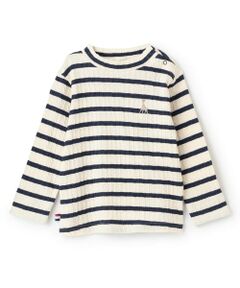 ジャカードボーダー長袖Tシャツ【日本製】