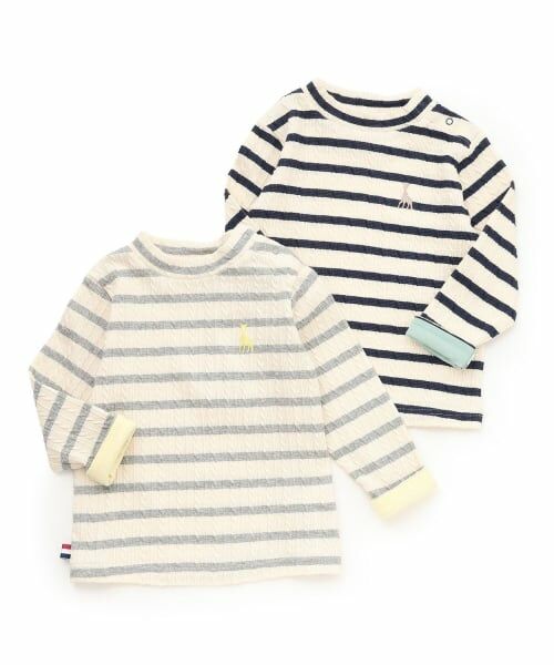 Sophie la girafe / キリンのソフィー Tシャツ | ジャカードボーダー長袖Tシャツ【日本製】 | 詳細7