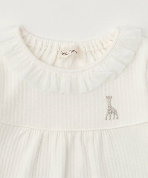 Sophie la girafe / キリンのソフィー Tシャツ | 衿フリル長袖Tシャツ【日本製】 | 詳細2