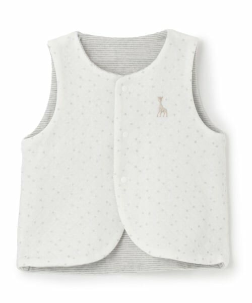 Sophie la girafe / キリンのソフィー ベビー・キッズウエア | スターダストキルトリバーシブルベスト【日本製】（オフ ホワイト）