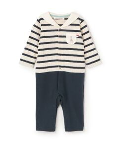 Sophie la girafe / キリンのソフィー ロンパース | ジャカードボーダーセーラーカバーオール【日本製】