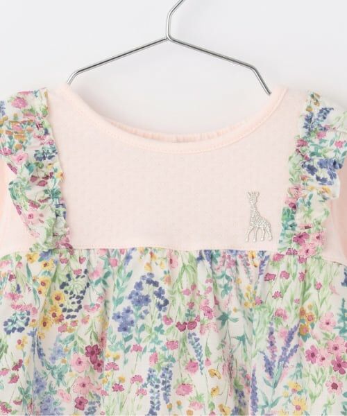 Sophie la girafe / キリンのソフィー ベビー・キッズウエア | 花柄ベビースーツ【日本製】 | 詳細3