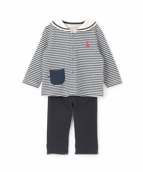 Sophie la girafe / キリンのソフィー ベビー・キッズウエア | セーラーベビースーツ【日本製】（紺）