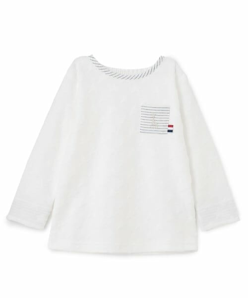 Sophie la girafe / キリンのソフィー Tシャツ | スタージャカード長袖Tシャツ【日本製】（オフ ホワイト）