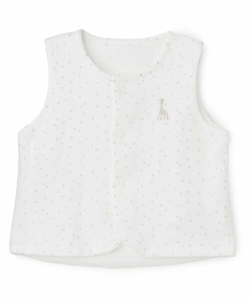 Sophie la girafe / キリンのソフィー ベビー・キッズウエア | スターダストパイルリバーシブルベスト【日本製】（オフ ホワイト）