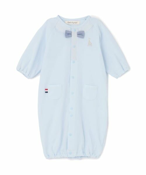 Sophie la girafe / キリンのソフィー ロンパース | 蝶ネクタイ2WAYオール【日本製】（ブルー）