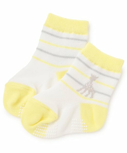 Sophie la girafe / キリンのソフィー ベビー・キッズウエア | メッシュボーダーソックス【日本製】（レモン イエロー）