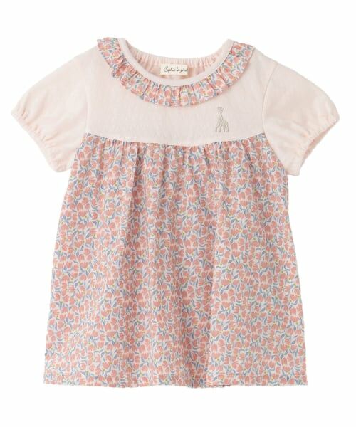 Sophie la girafe / キリンのソフィー その他トップス | 花柄半袖チュニック【日本製】（ピンク）