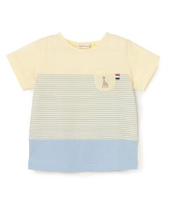 Sophie la girafe / キリンのソフィー Tシャツ | ボーダー切り替えTシャツ【日本製】