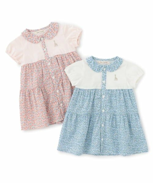 Sophie la girafe / キリンのソフィー ミニ丈・ひざ丈ワンピース | 花柄ワンピース【日本製】 | 詳細6