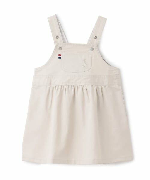 Sophie la girafe / キリンのソフィー ミニ丈・ひざ丈ワンピース | ジャンパースカート【日本製】（シナモン）