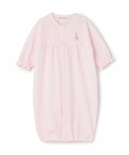 Sophie la girafe / キリンのソフィー ロンパース | ブライト天竺２WAYオール【日本製】（ピンク）