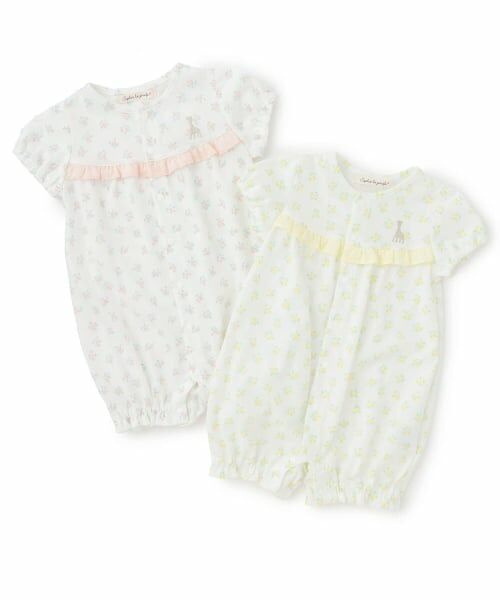 Sophie la girafe / キリンのソフィー ロンパース | 花柄プリントショートオール | 詳細6