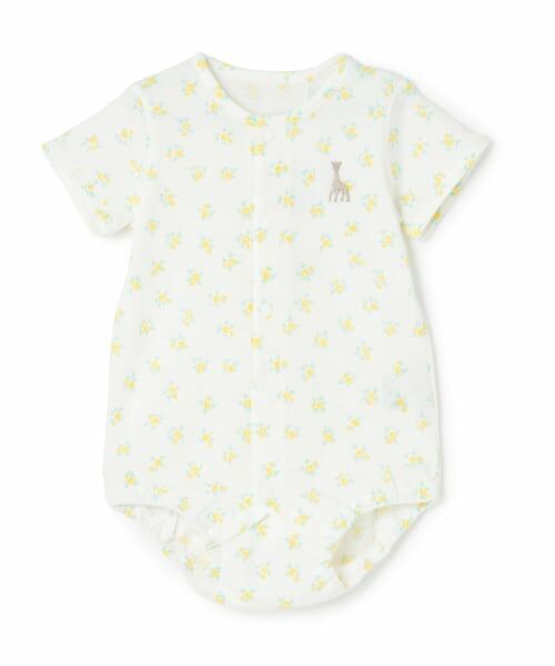 Sophie la girafe / キリンのソフィー ロンパース | 花柄ボディスーツ【日本製】（クリーム）