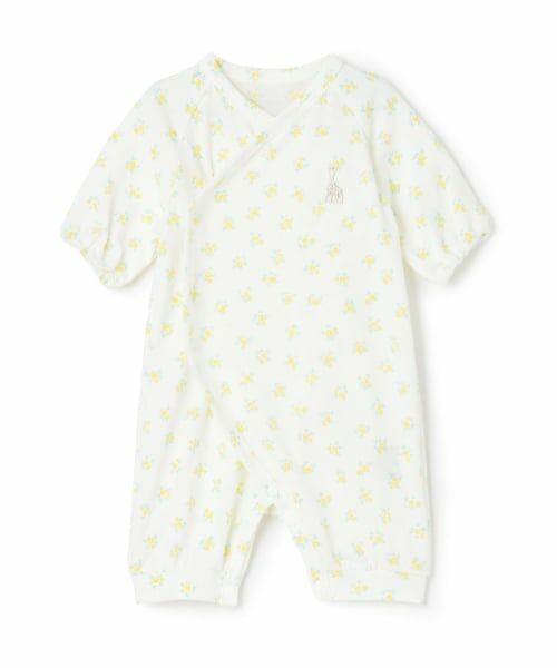 Sophie la girafe / キリンのソフィー 肌着 | 花柄プリントNEWBORNウェア【日本製】（クリーム）