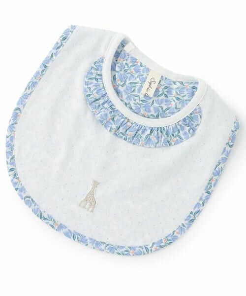 Sophie la girafe / キリンのソフィー スタイ・ビブ | 花柄スタイ（ブルー）