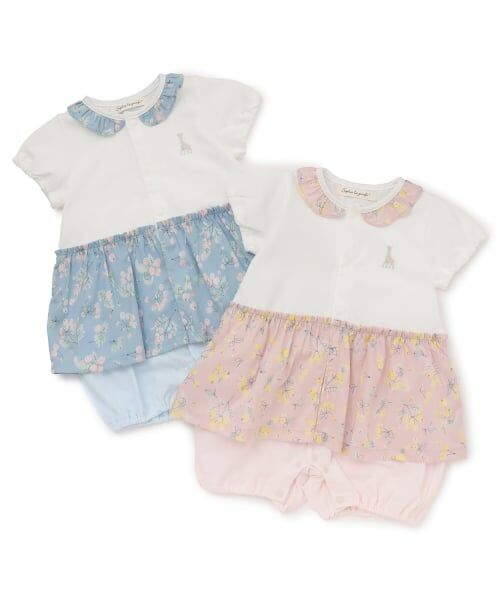 Sophie la girafe / キリンのソフィー ロンパース | 実と葉っぱ柄ショートオール | 詳細6