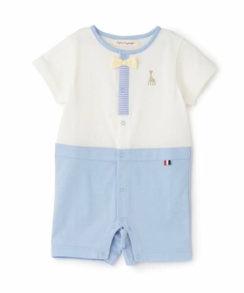 Sophie la girafe / キリンのソフィー ロンパース | サスペンダーショートオール（ブルー）