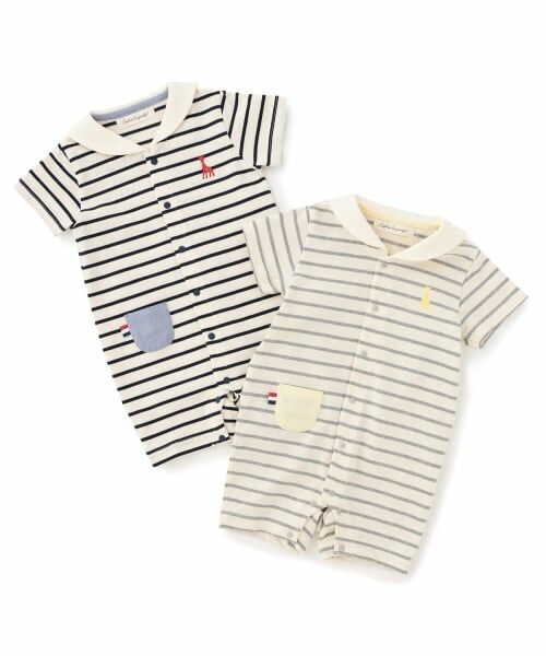 Sophie la girafe / キリンのソフィー ロンパース | セーラーボーダーショートオール | 詳細7