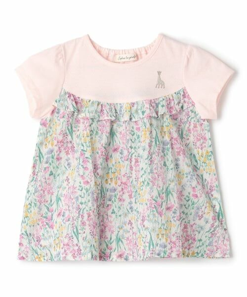Sophie la girafe / キリンのソフィー その他トップス | リップル花柄半袖チュニック（ピンク）