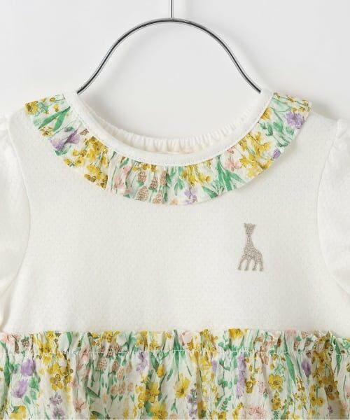Sophie la girafe / キリンのソフィー ミニ丈・ひざ丈ワンピース | リップル花柄半袖ワンピース | 詳細2