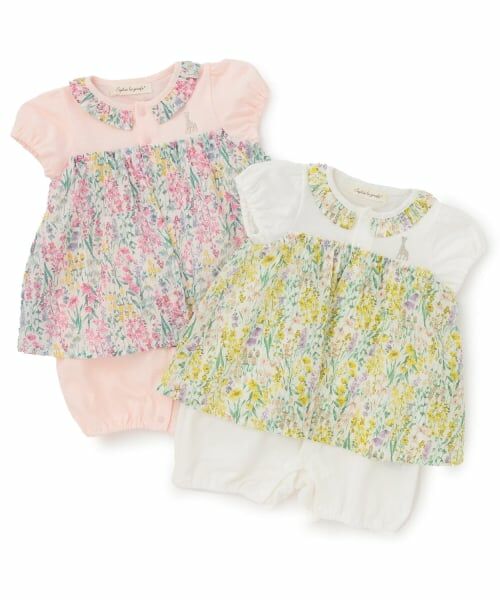 Sophie la girafe / キリンのソフィー ロンパース | リップル花柄ショートオール | 詳細7