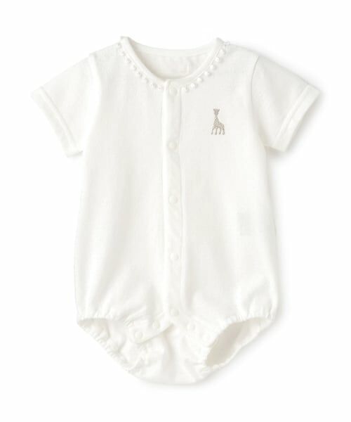 Sophie la girafe / キリンのソフィー ロンパース | レース半袖ボディスーツ(オフ ホワイト)