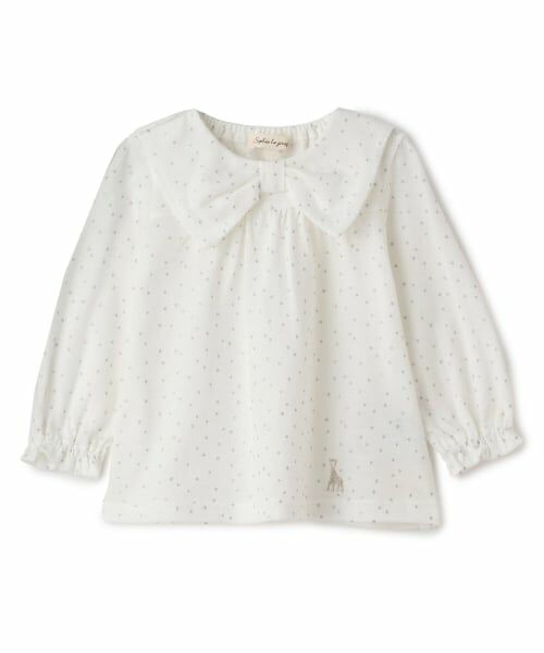 Sophie la girafe / キリンのソフィー Tシャツ | スターダスト長袖Tシャツ【日本製】（オフ ホワイト）