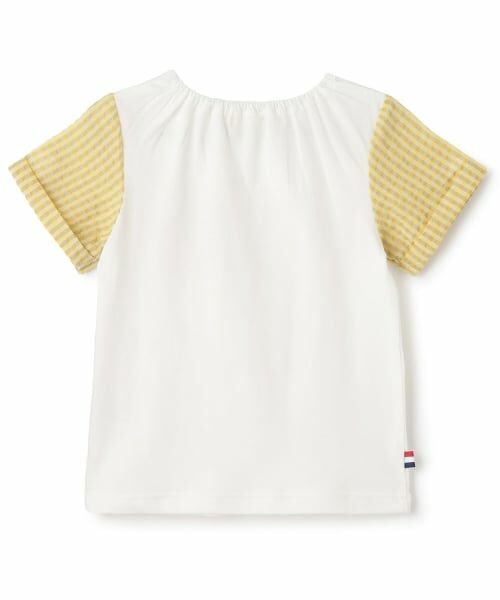 Sophie la girafe / キリンのソフィー Tシャツ | 袖チェックサッカー半袖Tシャツ | 詳細1