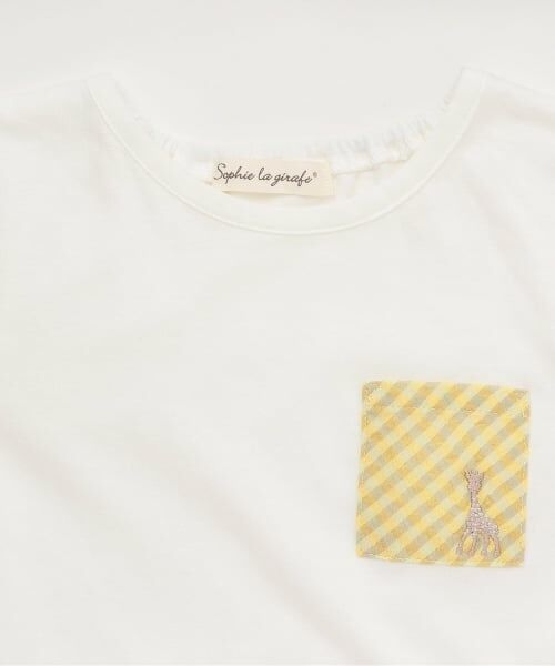 Sophie la girafe / キリンのソフィー Tシャツ | 袖チェックサッカー半袖Tシャツ | 詳細2
