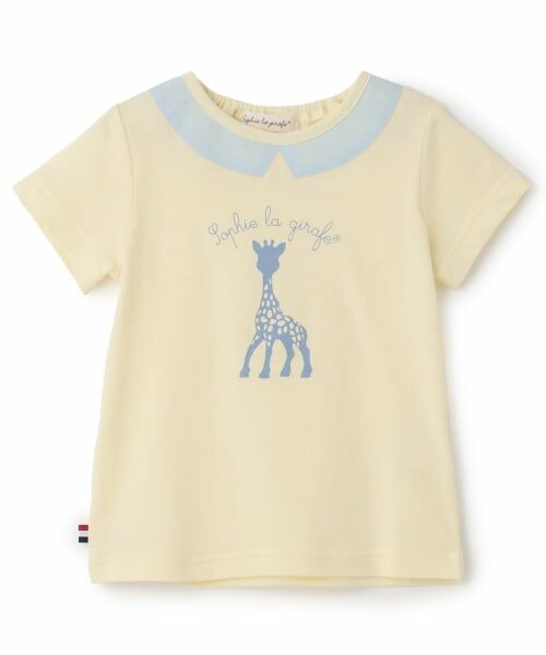 Sophie la girafe / キリンのソフィー ベビー・キッズウエア | 衿つきソフィプリント半袖Tシャツ（クリーム）