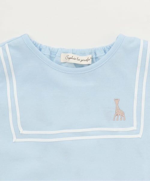 Sophie la girafe / キリンのソフィー ベビー・キッズウエア | ヨット柄サッカー切り替え半袖Tシャツ | 詳細2