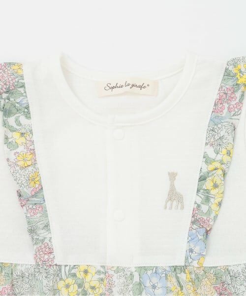 Sophie la girafe / キリンのソフィー ロンパース | 花柄ショートオール【日本製】 | 詳細2
