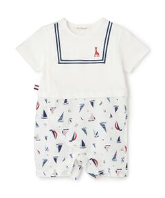 Sophie la girafe / キリンのソフィー ロンパース | ヨット柄サッカーショートオール【日本製】