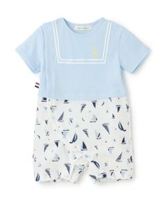 Sophie la girafe / キリンのソフィー ロンパース | ヨット柄サッカーショートオール【日本製】