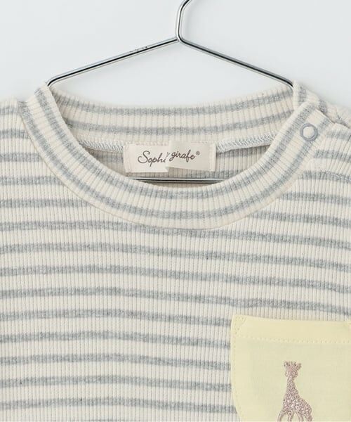 Sophie la girafe / キリンのソフィー ベビー・キッズウエア | テレコボーダー長袖Ｔシャツ【日本製】 | 詳細2