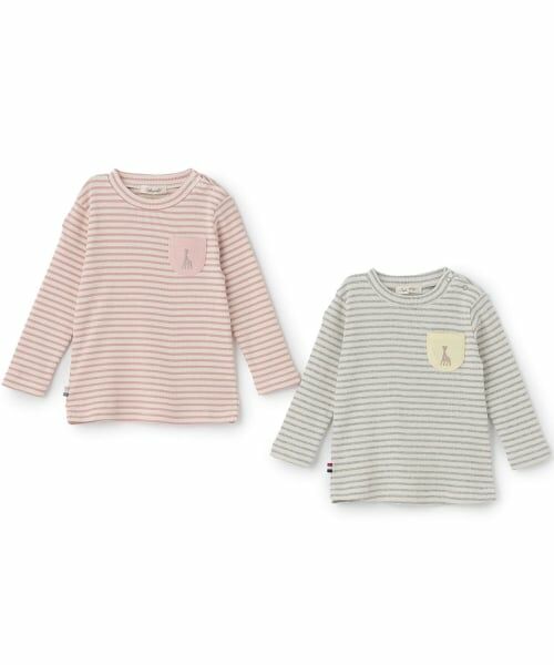 Sophie la girafe / キリンのソフィー ベビー・キッズウエア | テレコボーダー長袖Ｔシャツ【日本製】 | 詳細7