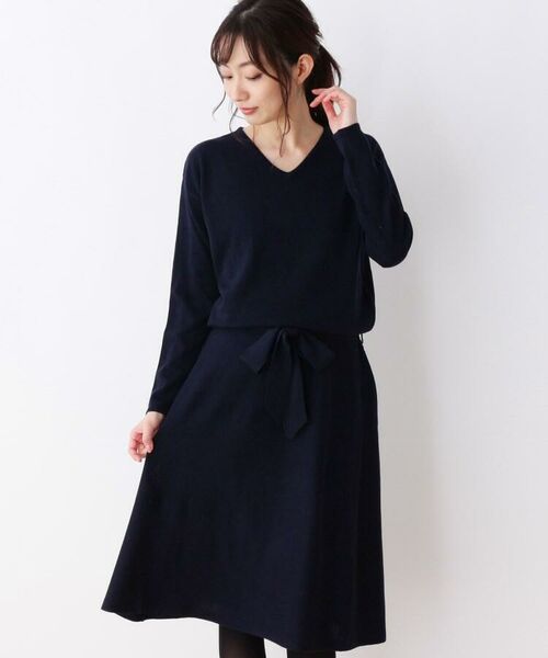 セール リボンベルトvネックニットワンピース ミニ丈 ひざ丈ワンピース Soup スープ ファッション通販 タカシマヤファッションスクエア