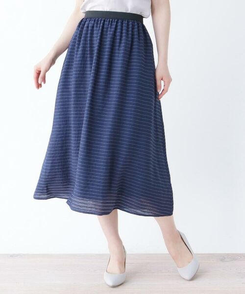 セール 大きいサイズあり 13号 15号 透けボーダーフレアスカート ミニ ひざ丈スカート Soup スープ ファッション通販 タカシマヤファッションスクエア