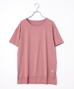 SPORTS MARIO / スポーツマリオ Tシャツ | インフィット INFIT カチオン染め サイドスリットTシャツ レディース スポーツ 半袖 Tシャツ スポーツ フィットネス ウェア ヨガ 吸汗速乾 UVカット 体系カバー ゆったり SF215360