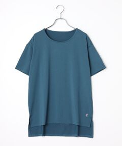 SPORTS MARIO / スポーツマリオ Tシャツ | インフィット INFIT カチオン染め サイドスリットTシャツ レディース スポーツ 半袖 Tシャツ スポーツ フィットネス ウェア ヨガ 吸汗速乾 UVカット 体系カバー ゆったり SF215360