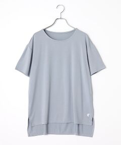 SPORTS MARIO / スポーツマリオ Tシャツ | インフィット INFIT カチオン染め サイドスリットTシャツ レディース スポーツ 半袖 Tシャツ スポーツ フィットネス ウェア ヨガ 吸汗速乾 UVカット 体系カバー ゆったり SF215360