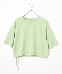 SPORTS MARIO / スポーツマリオ Tシャツ | インフィット INFIT クロップド Tシャツ レディース スポーツ Tシャツ グレー ブラウン 茶色 グリーン 緑 スポーツ フィットネス ウェア ジム ヨガ ワークアウト 5FHL-2027