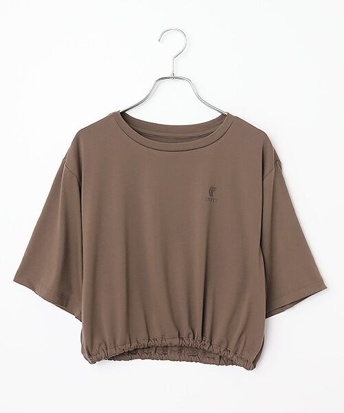 SPORTS MARIO / スポーツマリオ Tシャツ | インフィット INFIT クロップド Tシャツ レディース スポーツ Tシャツ グレー ブラウン 茶色 グリーン 緑 スポーツ フィットネス ウェア ジム ヨガ ワークアウト 5FHL-2027 | 詳細7
