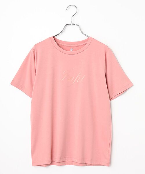 SPORTS MARIO / スポーツマリオ Tシャツ | インフィット INFIT 速乾プリントTシャツ レディース 春 夏 秋 冬 オールシーズン スポーツ フィットネス ヨガ ランニング トレーニング ジム ウェア 半袖 5FHL-2028（32/ピンク）