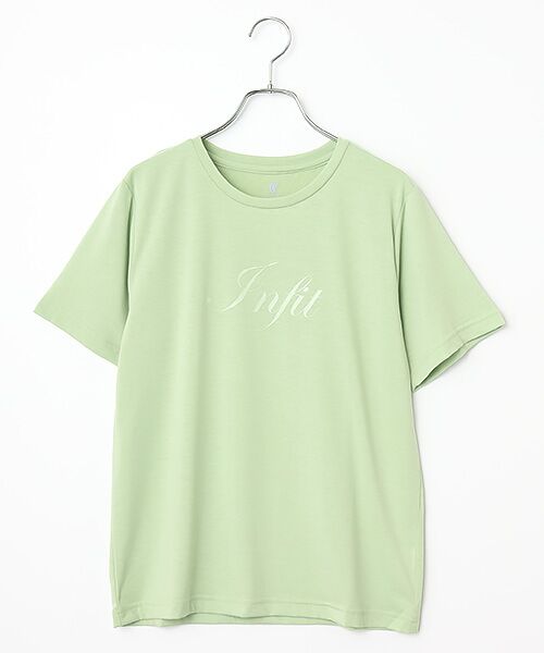 SPORTS MARIO / スポーツマリオ Tシャツ | インフィット INFIT 速乾プリントTシャツ レディース 春 夏 秋 冬 オールシーズン スポーツ フィットネス ヨガ ランニング トレーニング ジム ウェア 半袖 5FHL-2028（61/グリーン）
