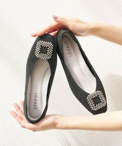 steppi / ステッピ パンプス | 【洗える/撥水】ビジュー付 スクエア パンプス