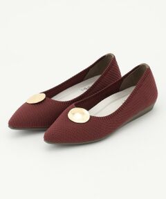 【洗える/撥水】メタルパーツ付 ポインテッド パンプス