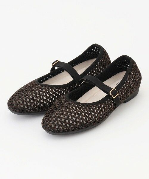 steppi/ステッピ ラウンド メッシュ バレエパンプス ブラウン ラメ 5H steppi/ステッピ ラウンド メッシュ バレエパンプス ブラウン ラメ 5H