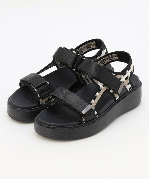 steppi / ステッピ サンダル | 【洗える】厚底 ストラップサンダル（ブラックチェック）